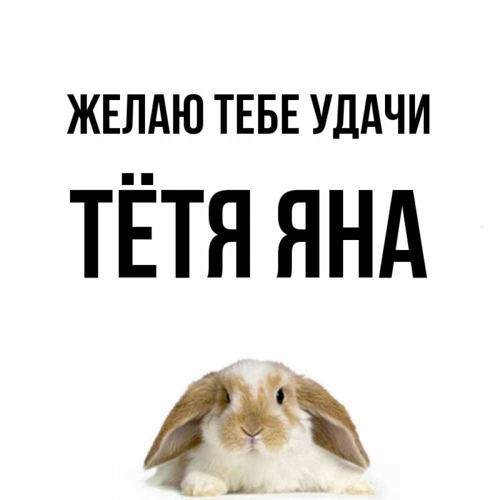Открытка на каждый день с именем, Тётя-Яна Желаю тебе удачи открытки с произвольным текстом который можно вставить в открытку и создать ее самостоятельно бесплатно онлайн Прикольная открытка с пожеланием онлайн скачать бесплатно 
