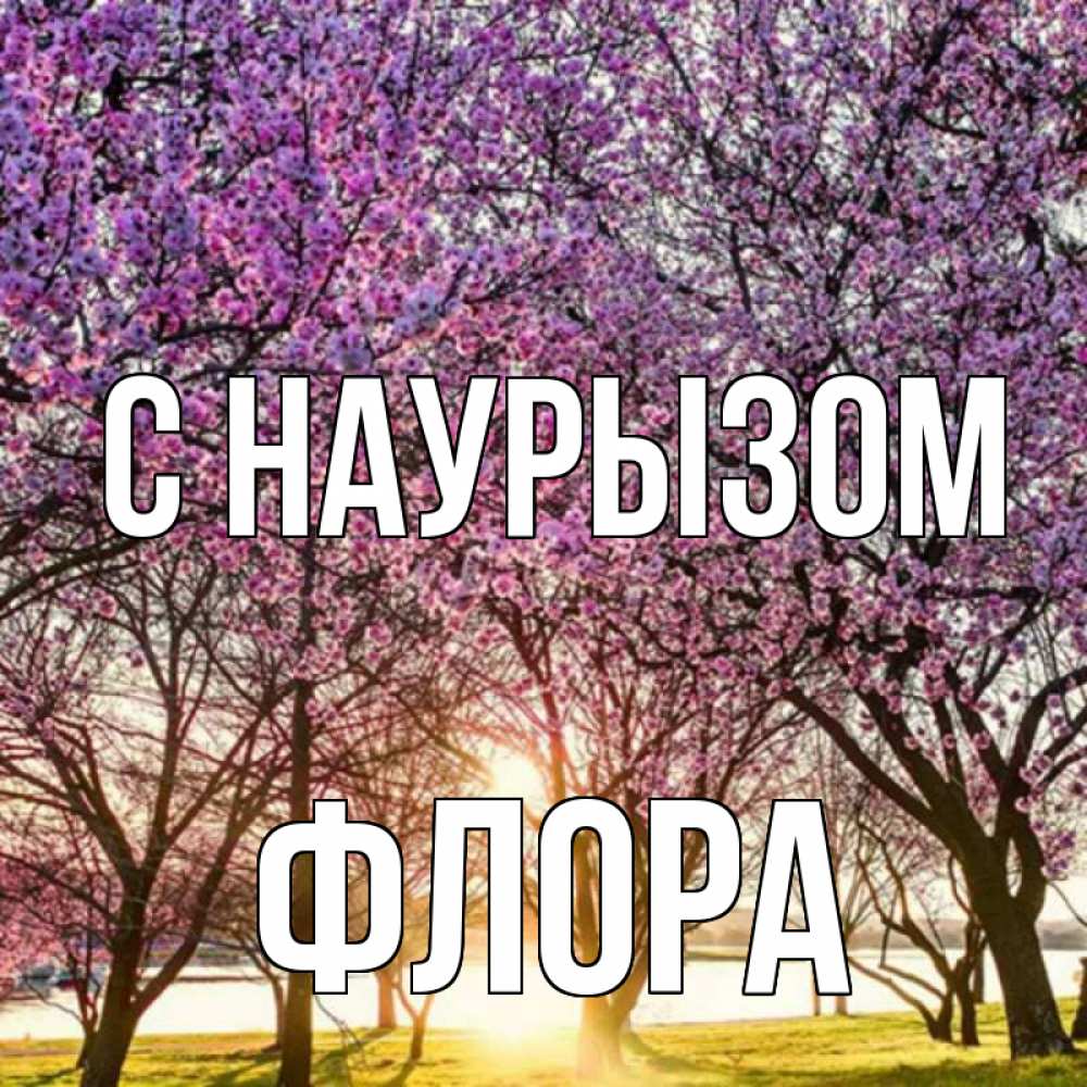 Открытка на каждый день с именем, Флора С наурызом праздник весны наурыз Прикольная открытка с пожеланием онлайн скачать бесплатно 