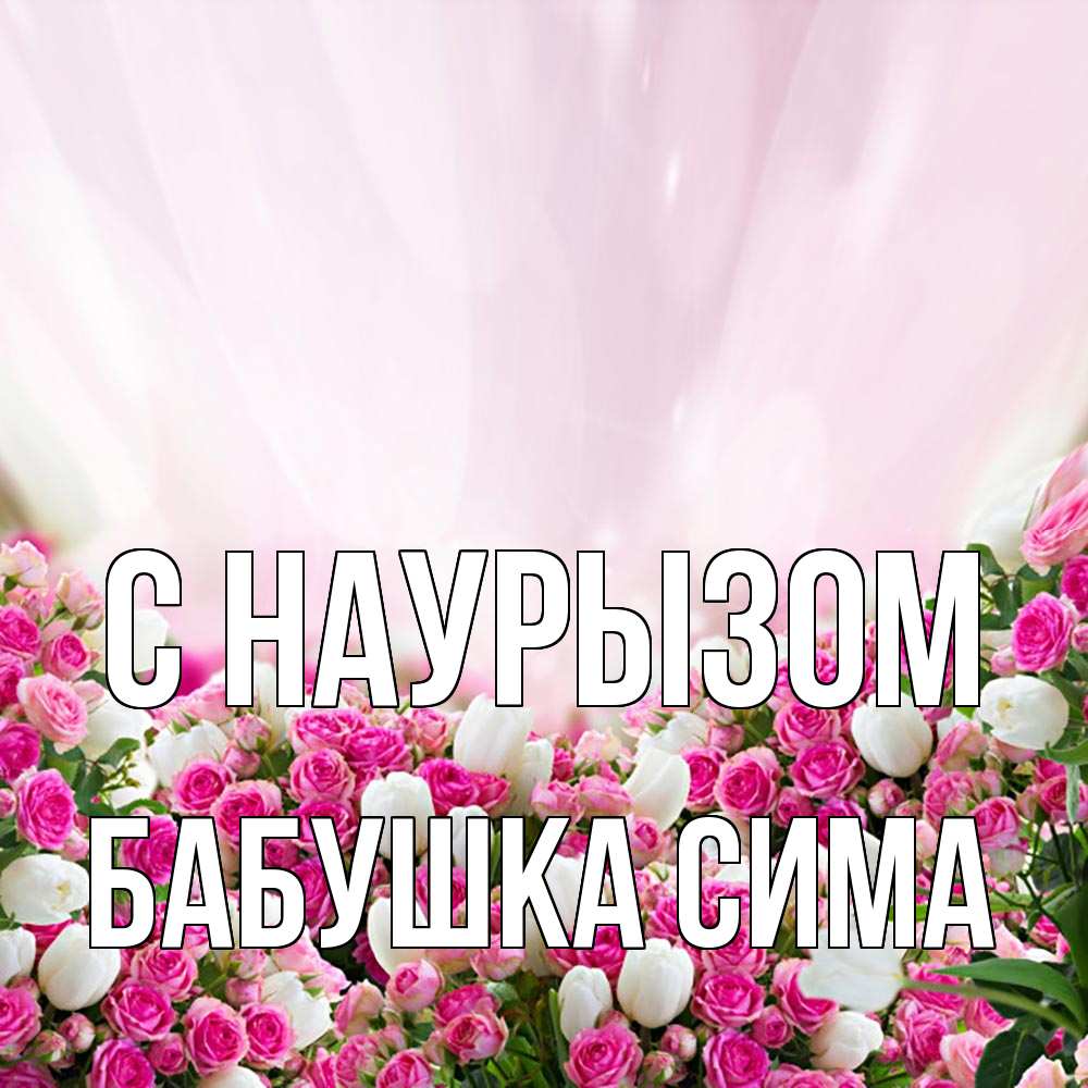 Открытка на каждый день с именем, Бабушка-Сима С наурызом под снегом Прикольная открытка с пожеланием онлайн скачать бесплатно 