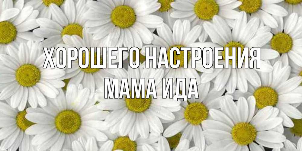 Открытка на каждый день с именем, Мама-Ида Хорошего настроения поляна ромашек Прикольная открытка с пожеланием онлайн скачать бесплатно 
