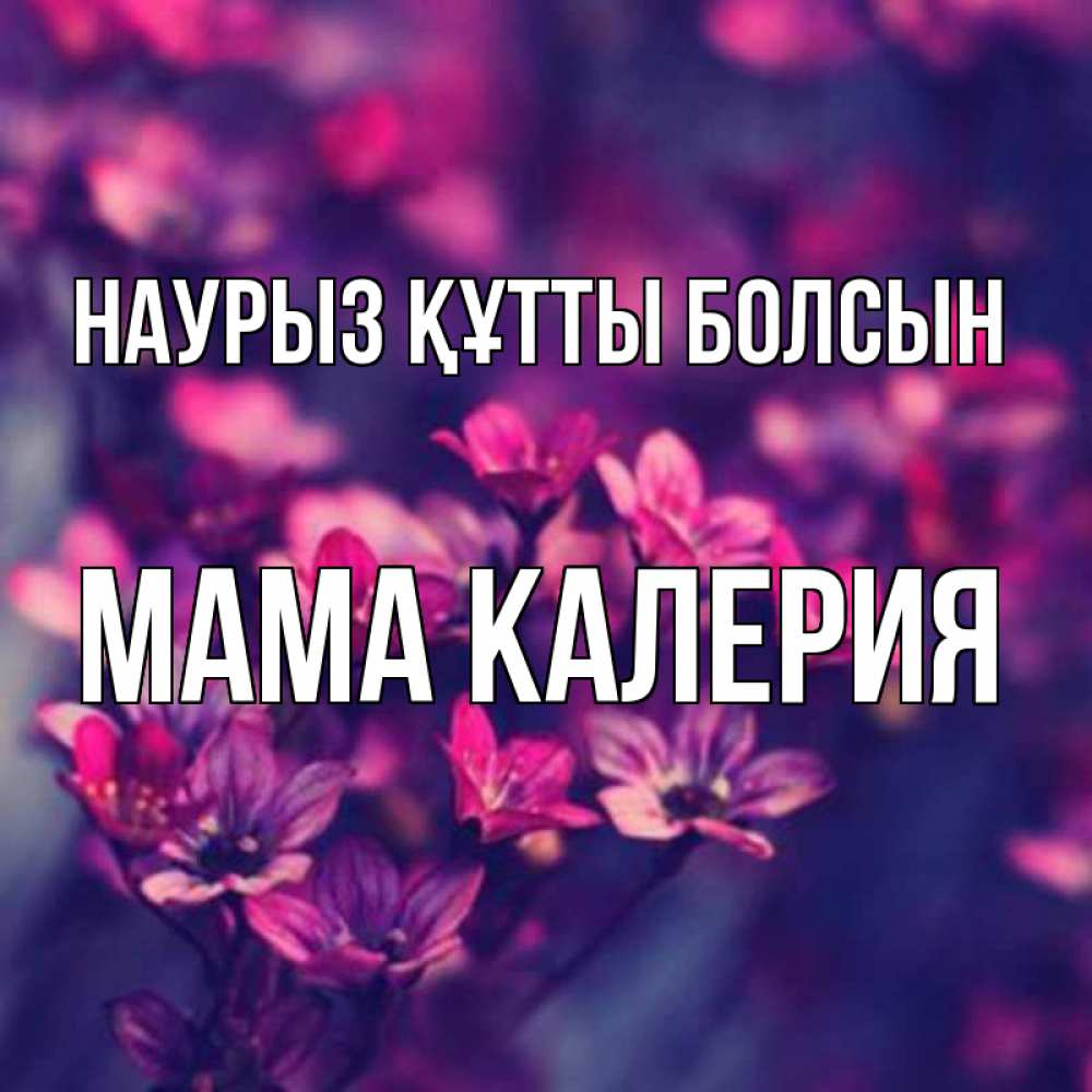 Открытка на каждый день с именем, Мама-Калерия Наурыз құтты болсын небольшие цветы 1 Прикольная открытка с пожеланием онлайн скачать бесплатно 