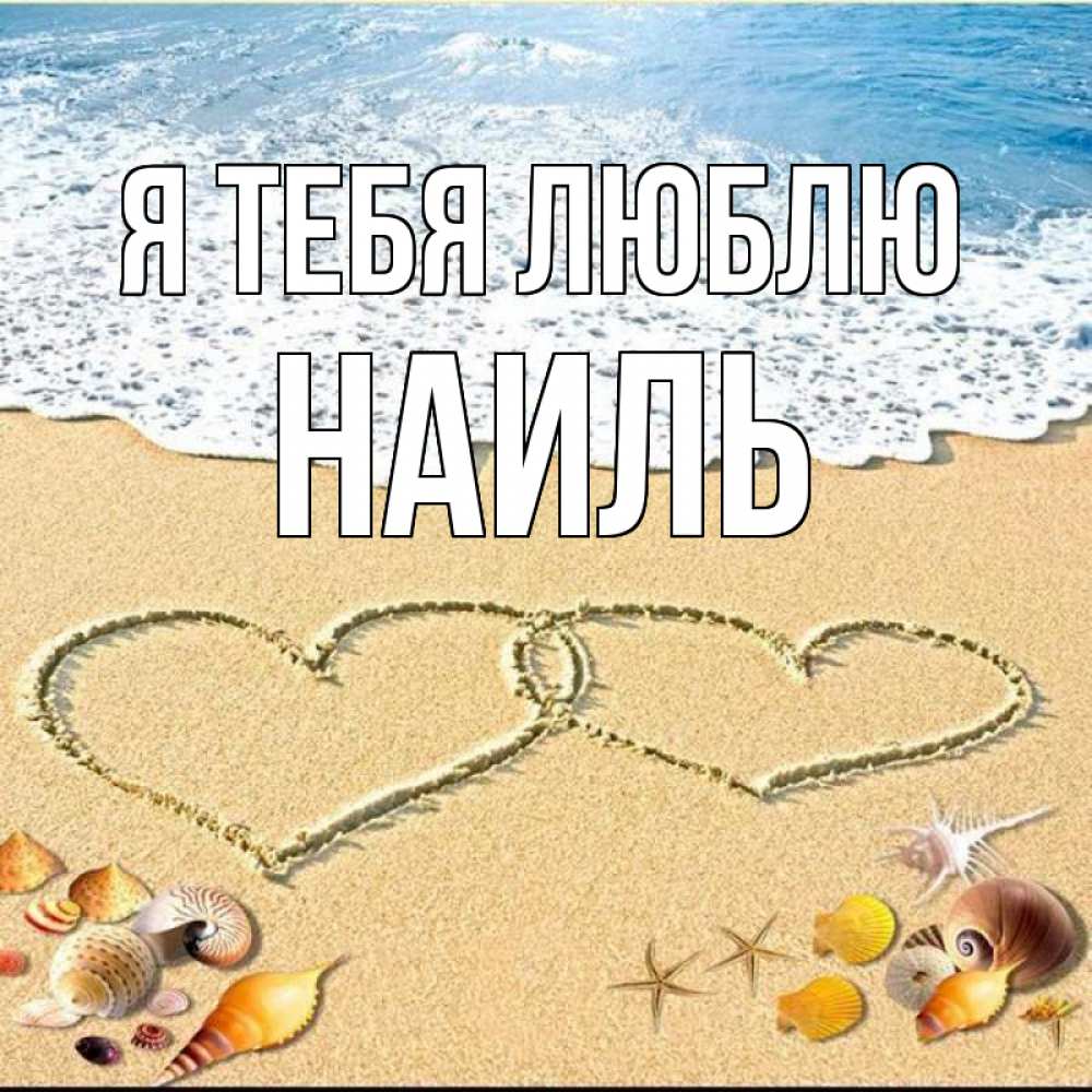 Открытка на каждый день с именем, Наиль Я тебя люблю ракушки Прикольная открытка с пожеланием онлайн скачать бесплатно 