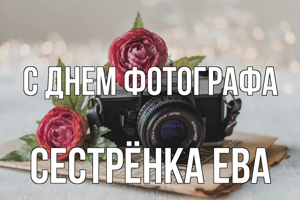 Открытка на каждый день с именем, Сестрёнка-Ева С днем фотографа с днем фотографа Прикольная открытка с пожеланием онлайн скачать бесплатно 