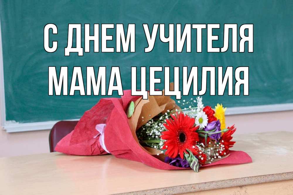 Открытка на каждый день с именем, Мама-Цецилия С днем учителя школа с днем учителя Прикольная открытка с пожеланием онлайн скачать бесплатно 