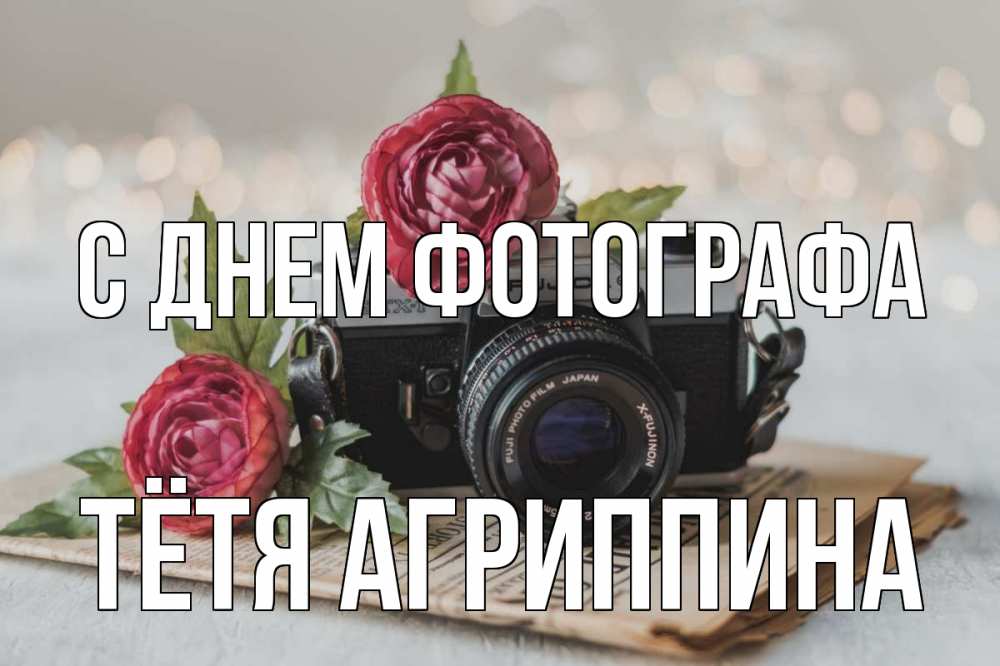 Открытка на каждый день с именем, Тётя-Агриппина С днем фотографа с днем фотографа Прикольная открытка с пожеланием онлайн скачать бесплатно 