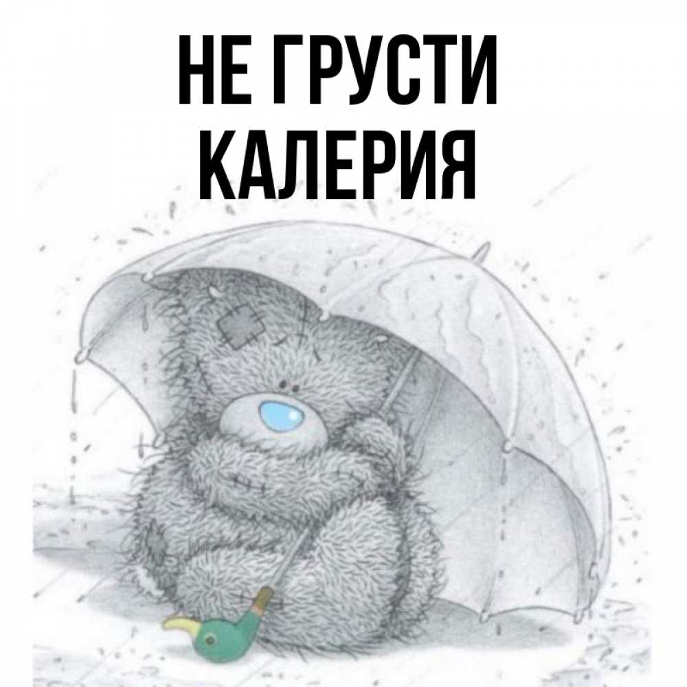Открытка на каждый день с именем, Калерия Не грусти спасите мишку Тедди Прикольная открытка с пожеланием онлайн скачать бесплатно 