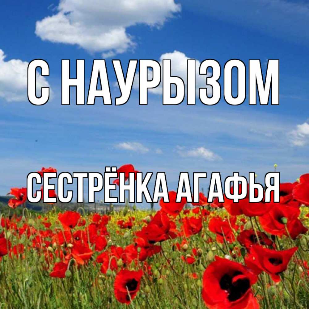 Открытка на каждый день с именем, Сестрёнка-Агафья С наурызом праздник весны наурыз очень красивая картинка Прикольная открытка с пожеланием онлайн скачать бесплатно 