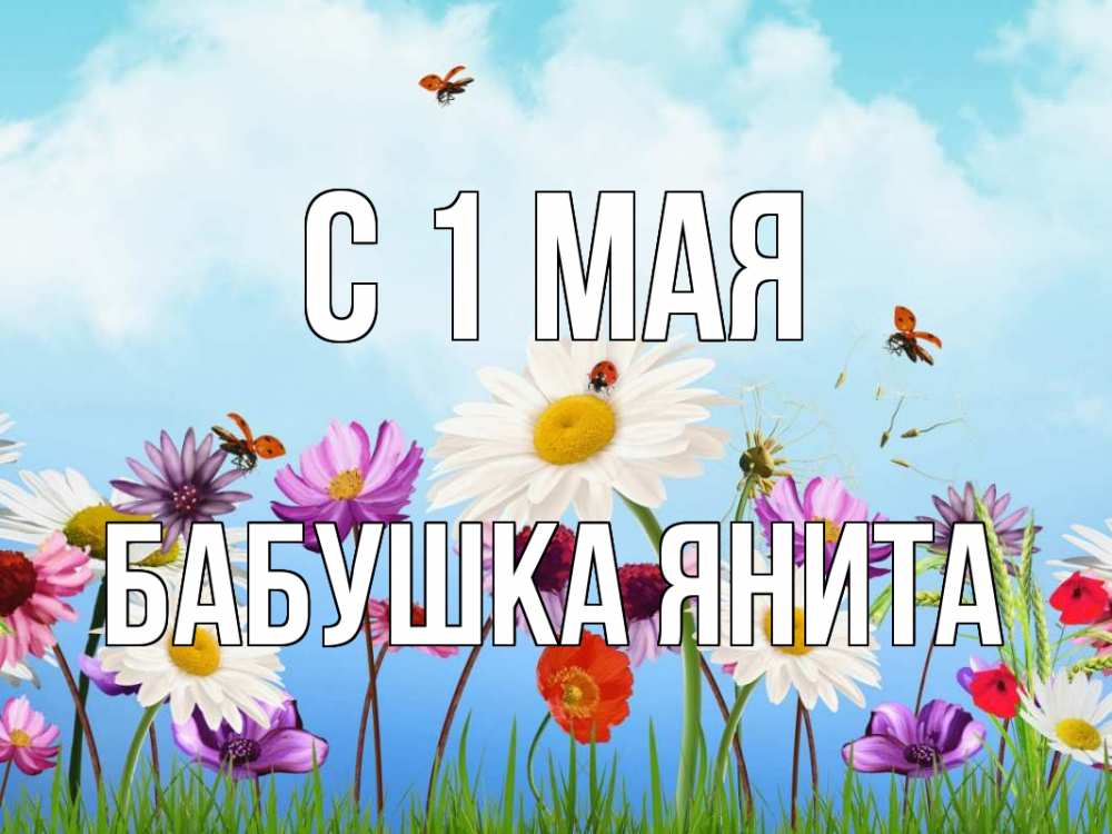 Открытка на каждый день с именем, Бабушка-Янита С 1 мая С 1 мая Прикольная открытка с пожеланием онлайн скачать бесплатно 