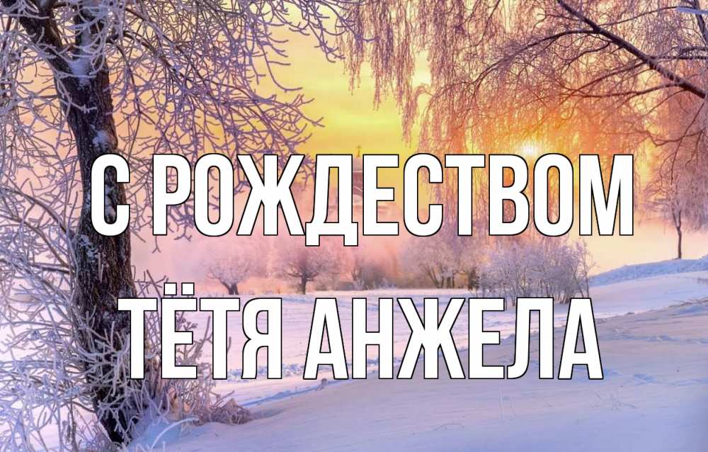 Открытка на каждый день с именем, Тётя-Анжела С рождеством рождество, лес, зима 1 Прикольная открытка с пожеланием онлайн скачать бесплатно 