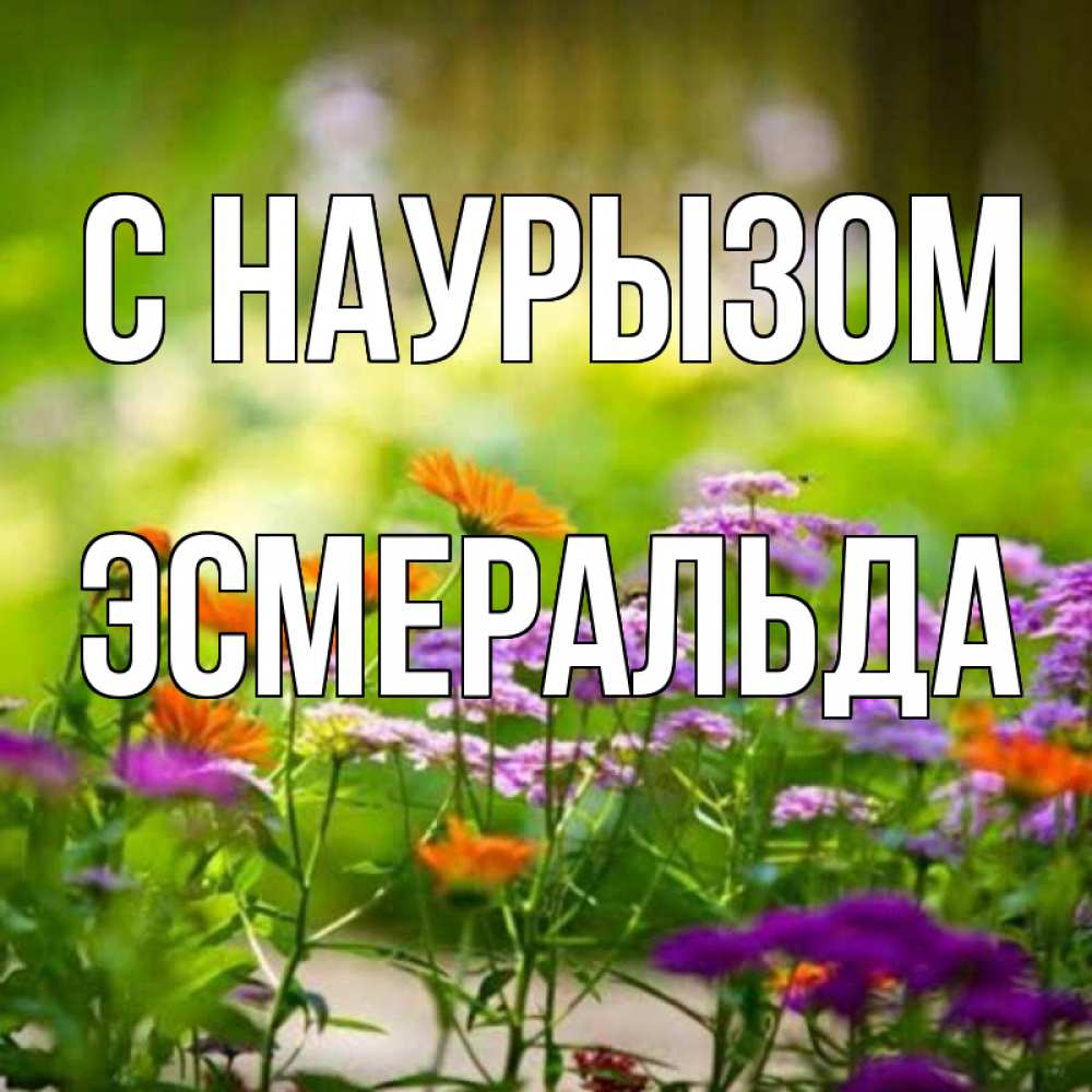 Открытка на каждый день с именем, Эсмеральда С наурызом цветы Прикольная открытка с пожеланием онлайн скачать бесплатно 