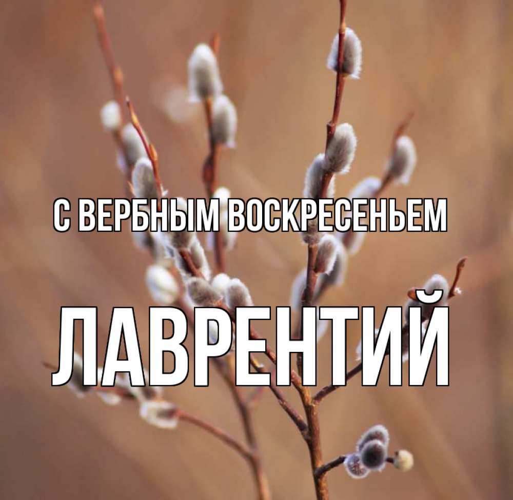 Открытка на каждый день с именем, Лаврентий С вербным воскресеньем верба Прикольная открытка с пожеланием онлайн скачать бесплатно 