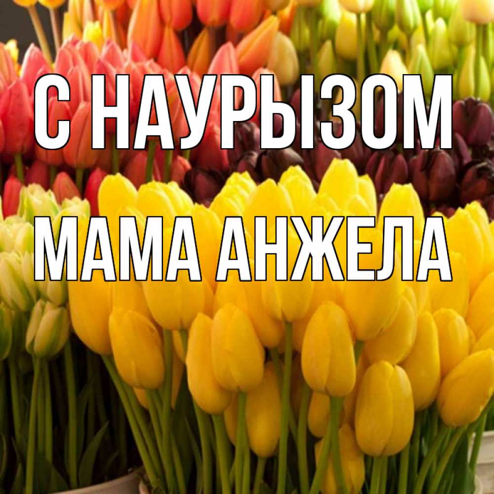 Открытка на каждый день с именем, Мама-Анжела С наурызом цветы Прикольная открытка с пожеланием онлайн скачать бесплатно 