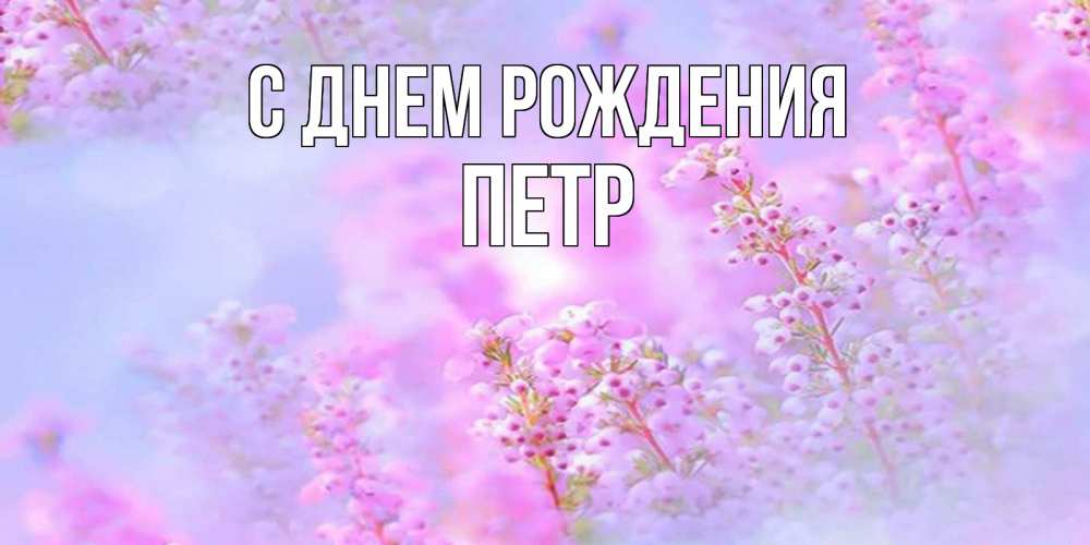 Открытка на каждый день с именем, ПЕТР С днем рождения красивая открытка с мелкими цветами Прикольная открытка с пожеланием онлайн скачать бесплатно 