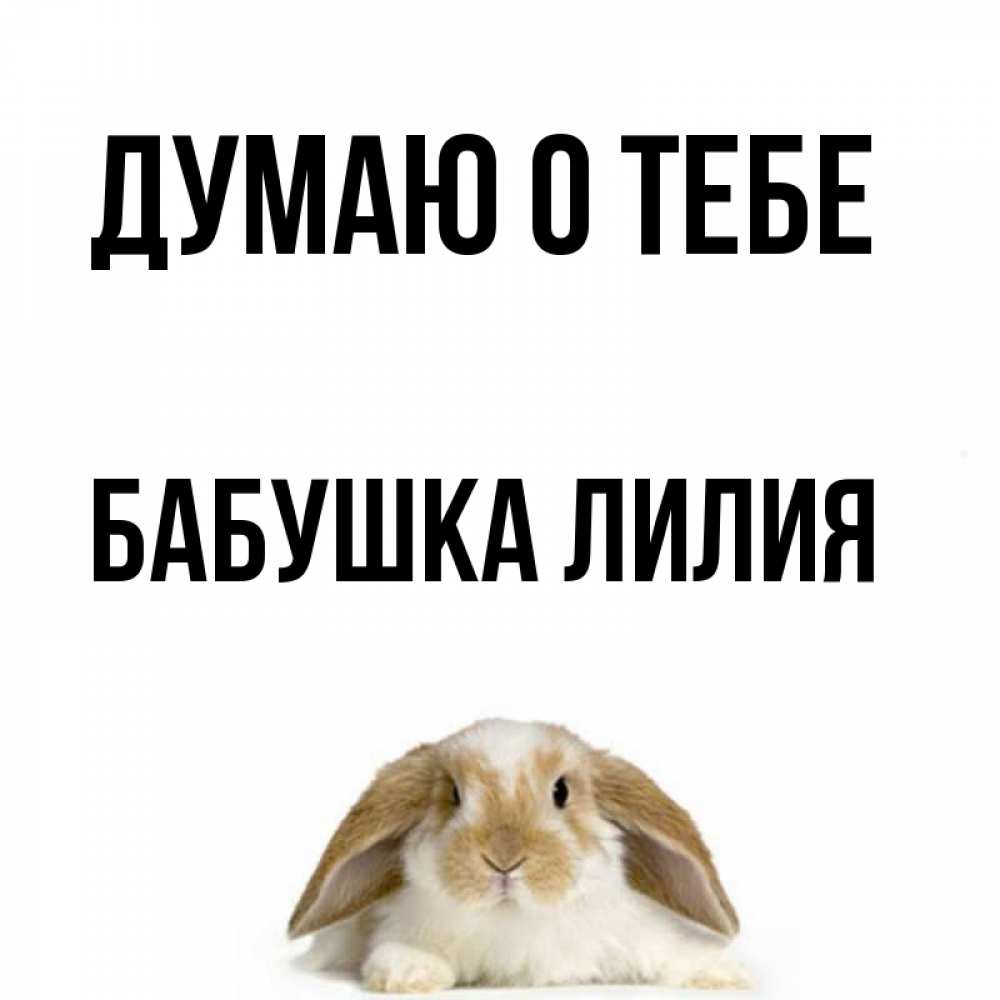 Открытка на каждый день с именем, Бабушка-Лилия Думаю о тебе подписать своими руками онлайн Прикольная открытка с пожеланием онлайн скачать бесплатно 