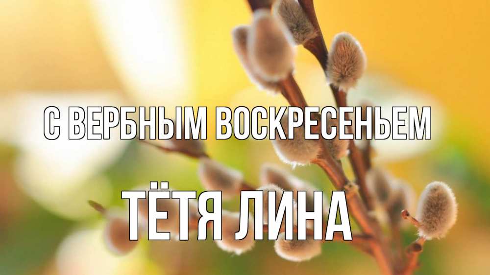 Открытка на каждый день с именем, Тётя-Лина С вербным воскресеньем верба 1 Прикольная открытка с пожеланием онлайн скачать бесплатно 