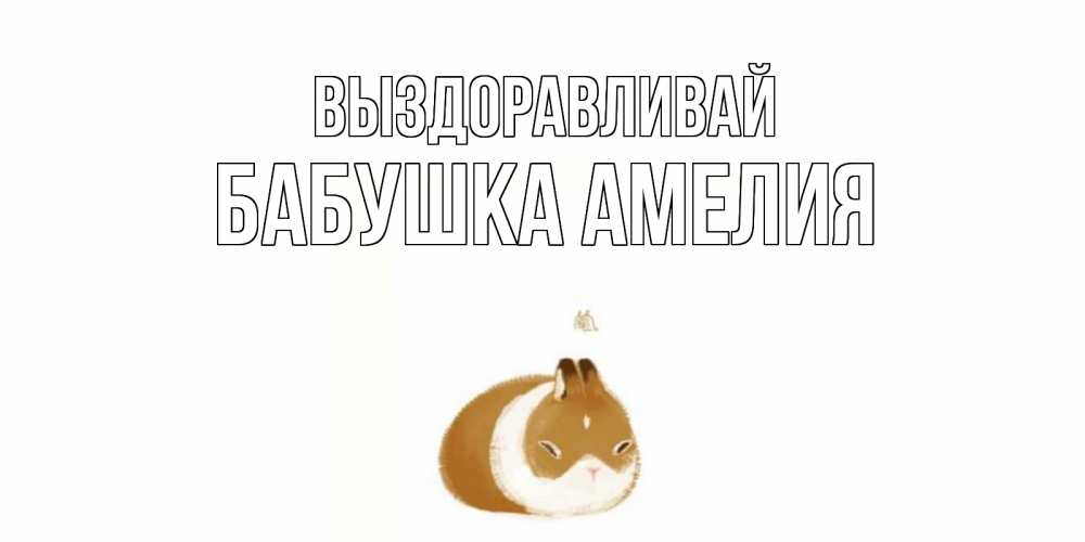 Открытка на каждый день с именем, Бабушка-Амелия Выздоравливай морская свинка на открытке с пожеланиями не болеть Прикольная открытка с пожеланием онлайн скачать бесплатно 