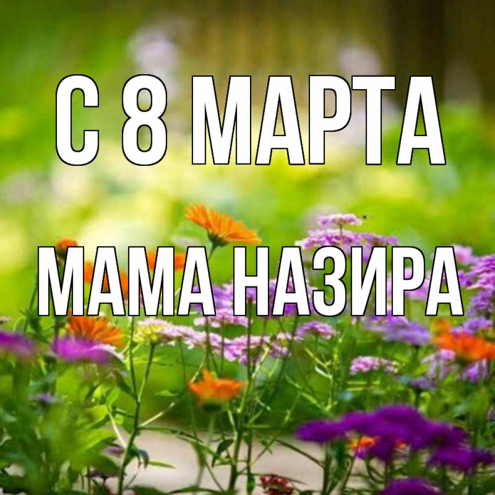 Открытка на каждый день с именем, Мама-Назира С 8 МАРТА цветы Прикольная открытка с пожеланием онлайн скачать бесплатно 