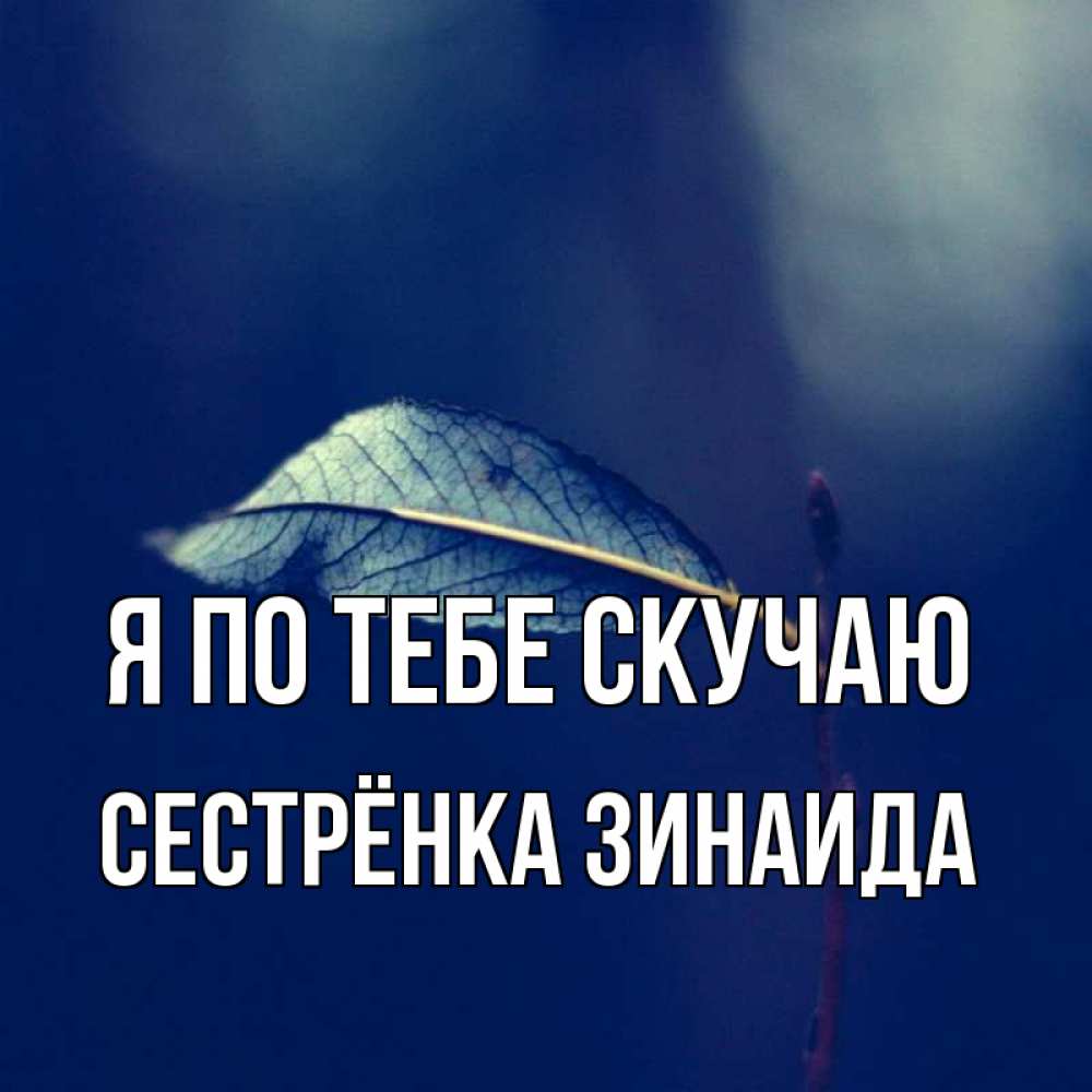 Открытка на каждый день с именем, Сестрёнка-Зинаида Я по тебе скучаю одна ветка 1 Прикольная открытка с пожеланием онлайн скачать бесплатно 