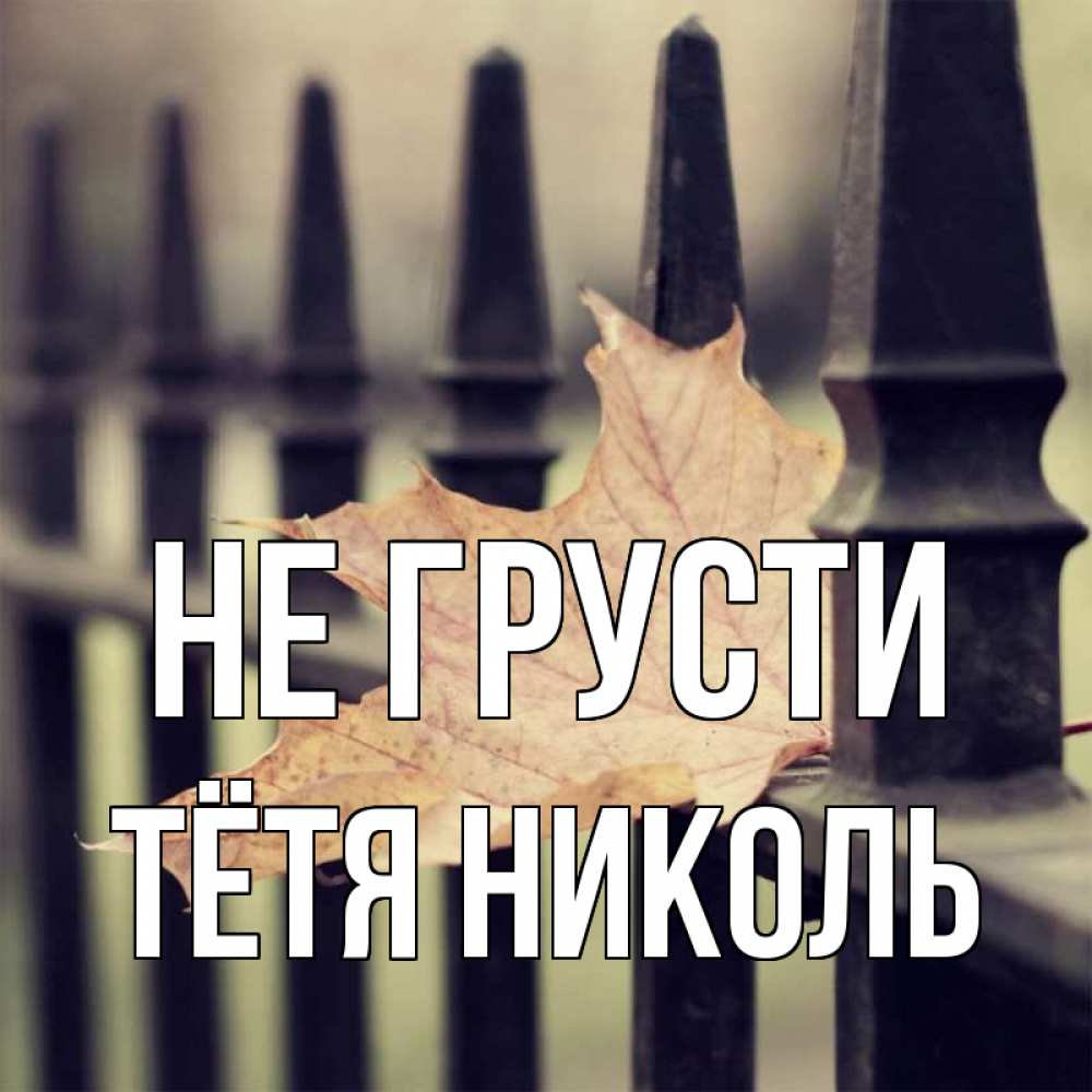 Открытка на каждый день с именем, Тётя-Николь Не грусти лист клена Прикольная открытка с пожеланием онлайн скачать бесплатно 