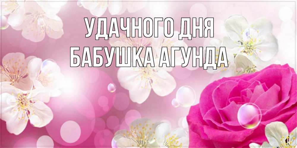 Открытка на каждый день с именем, Бабушка-Агунда Удачного дня красивые цветы Прикольная открытка с пожеланием онлайн скачать бесплатно 