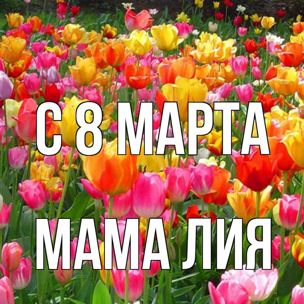 Открытка на каждый день с именем, Мама-Лия С 8 МАРТА на международный женский день Прикольная открытка с пожеланием онлайн скачать бесплатно 