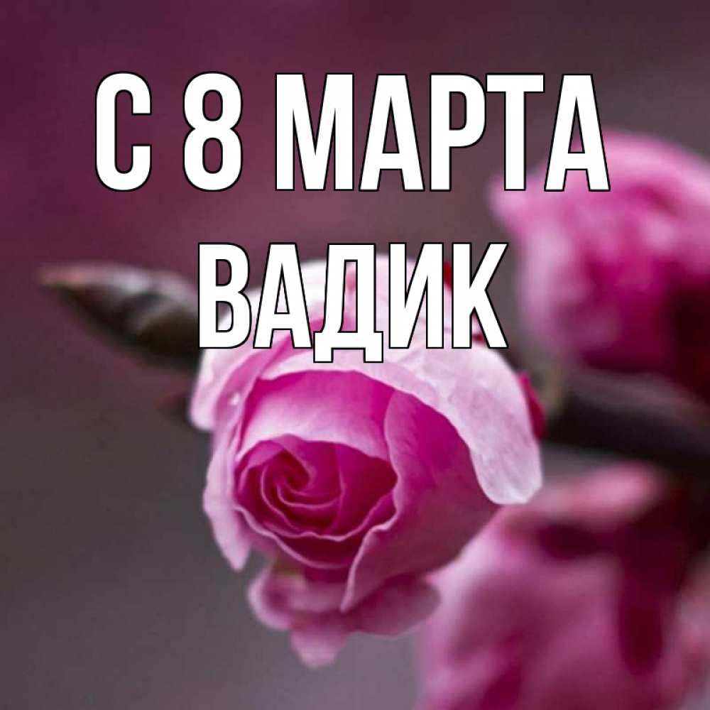 Открытка на каждый день с именем, Вадик С 8 МАРТА весна Прикольная открытка с пожеланием онлайн скачать бесплатно 