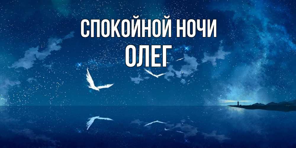 Открытка на каждый день с именем, Олег Спокойной ночи птицы летят на фоне ночного неба Прикольная открытка с пожеланием онлайн скачать бесплатно 