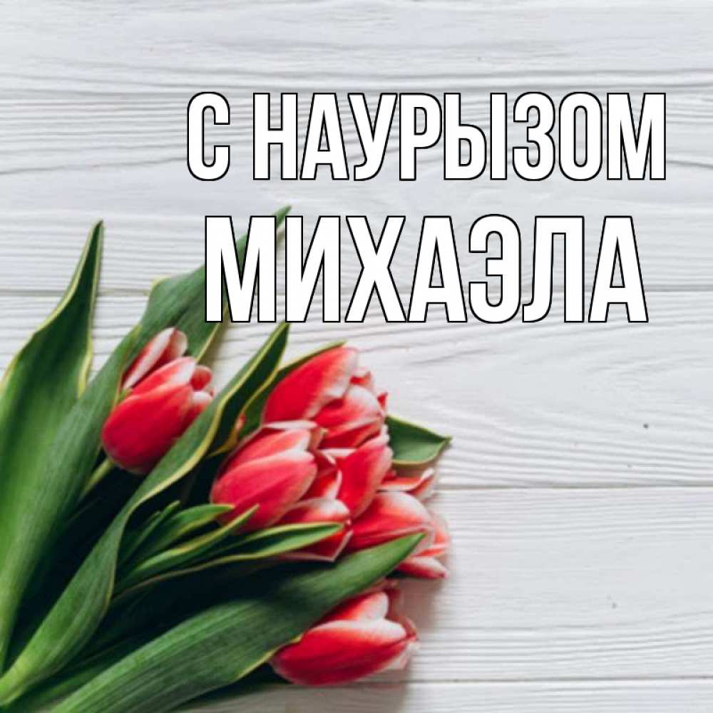 Открытка на каждый день с именем, Михаэла С наурызом весна 2 Прикольная открытка с пожеланием онлайн скачать бесплатно 