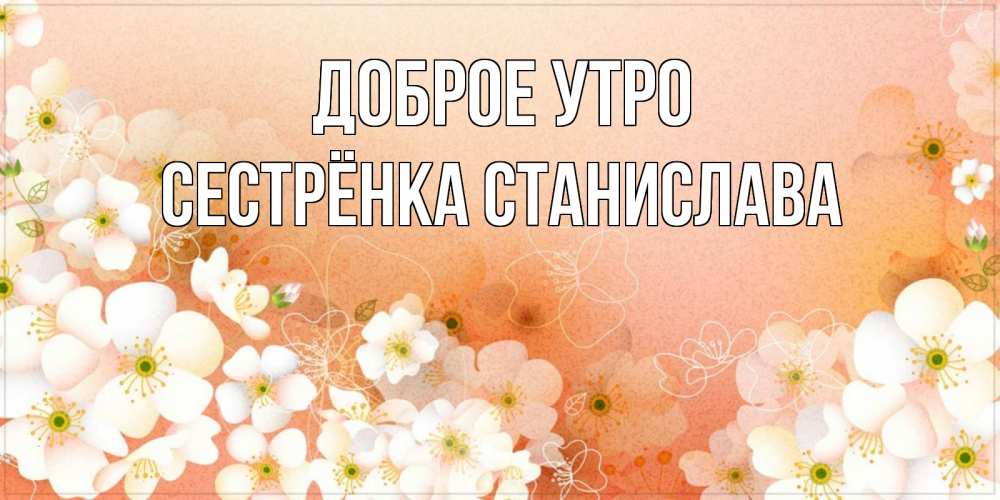 Открытка на каждый день с именем, Сестрёнка-Станислава Доброе утро доброе утро с цветами Прикольная открытка с пожеланием онлайн скачать бесплатно 