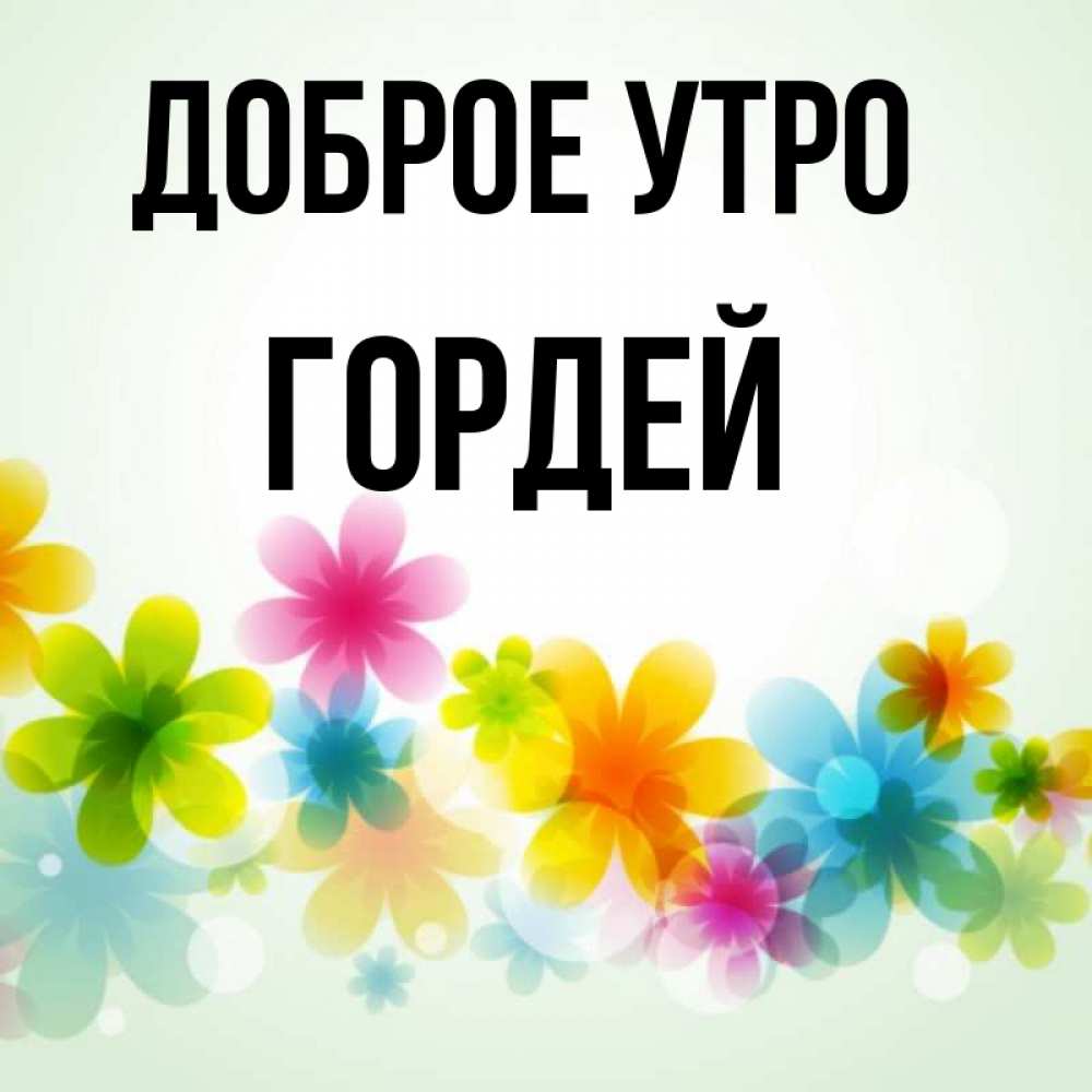 Открытка на каждый день с именем, Гордей Доброе утро позитивные цветочки Прикольная открытка с пожеланием онлайн скачать бесплатно 