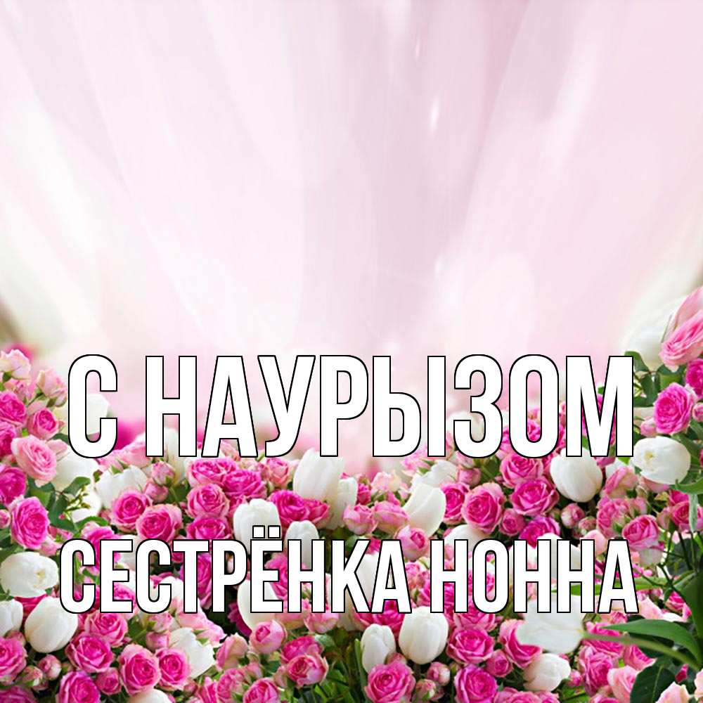Открытка на каждый день с именем, Сестрёнка-Нонна С наурызом под снегом Прикольная открытка с пожеланием онлайн скачать бесплатно 