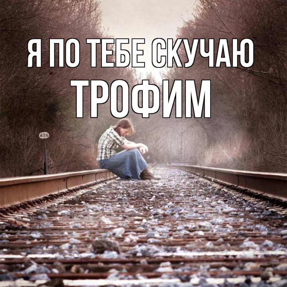 Открытка на каждый день с именем, Трофим Я по тебе скучаю скучаю Прикольная открытка с пожеланием онлайн скачать бесплатно 