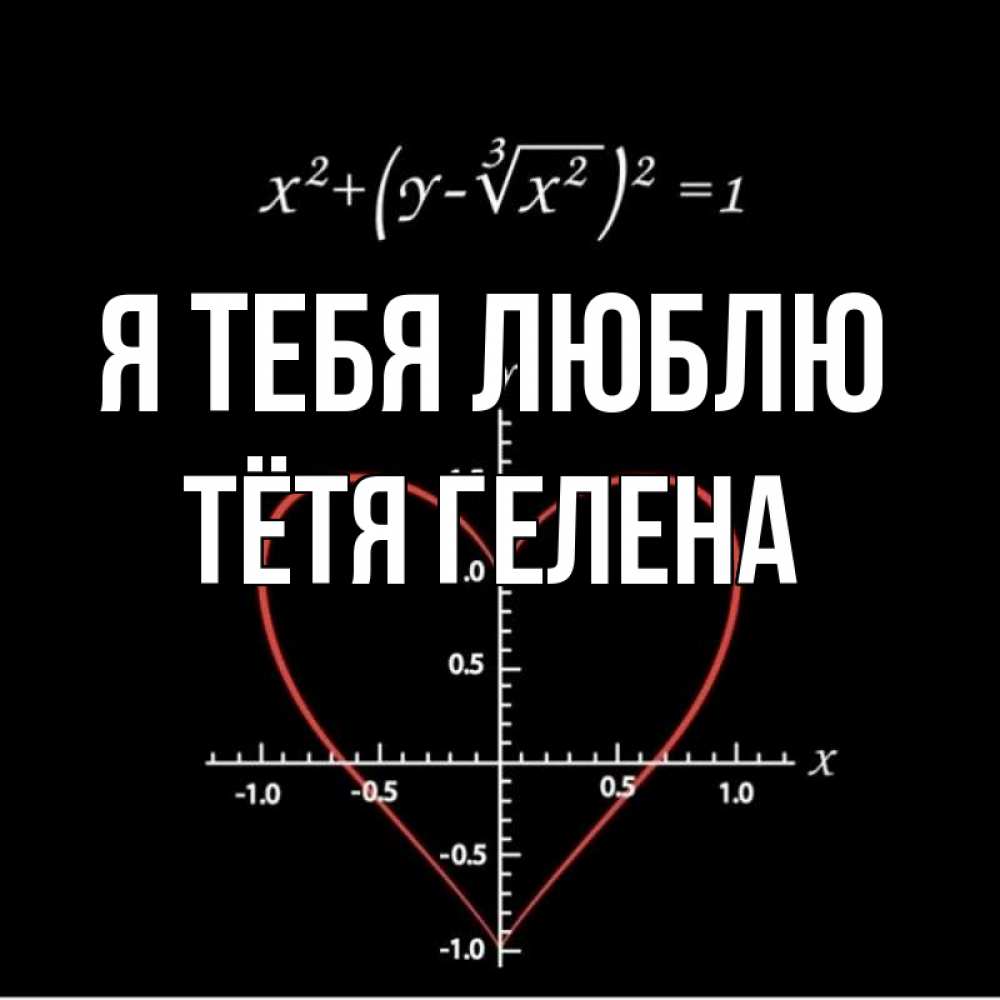 Открытка на каждый день с именем, Тётя-Гелена Я тебя люблю сердечная формула Прикольная открытка с пожеланием онлайн скачать бесплатно 