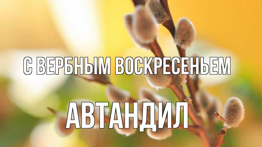 Открытка на каждый день с именем, Автандил С вербным воскресеньем верба 1 Прикольная открытка с пожеланием онлайн скачать бесплатно 