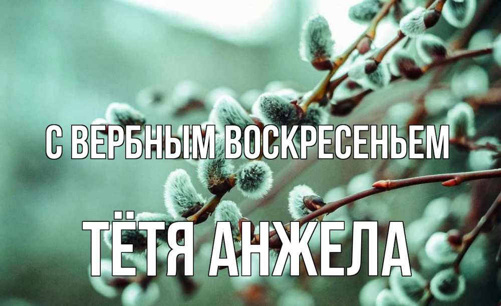Открытка на каждый день с именем, Тётя-Анжела С вербным воскресеньем верба Прикольная открытка с пожеланием онлайн скачать бесплатно 