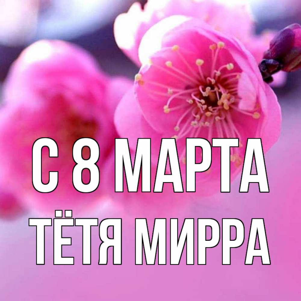 Открытка на каждый день с именем, Тётя-Мирра С 8 МАРТА международный женский день Прикольная открытка с пожеланием онлайн скачать бесплатно 