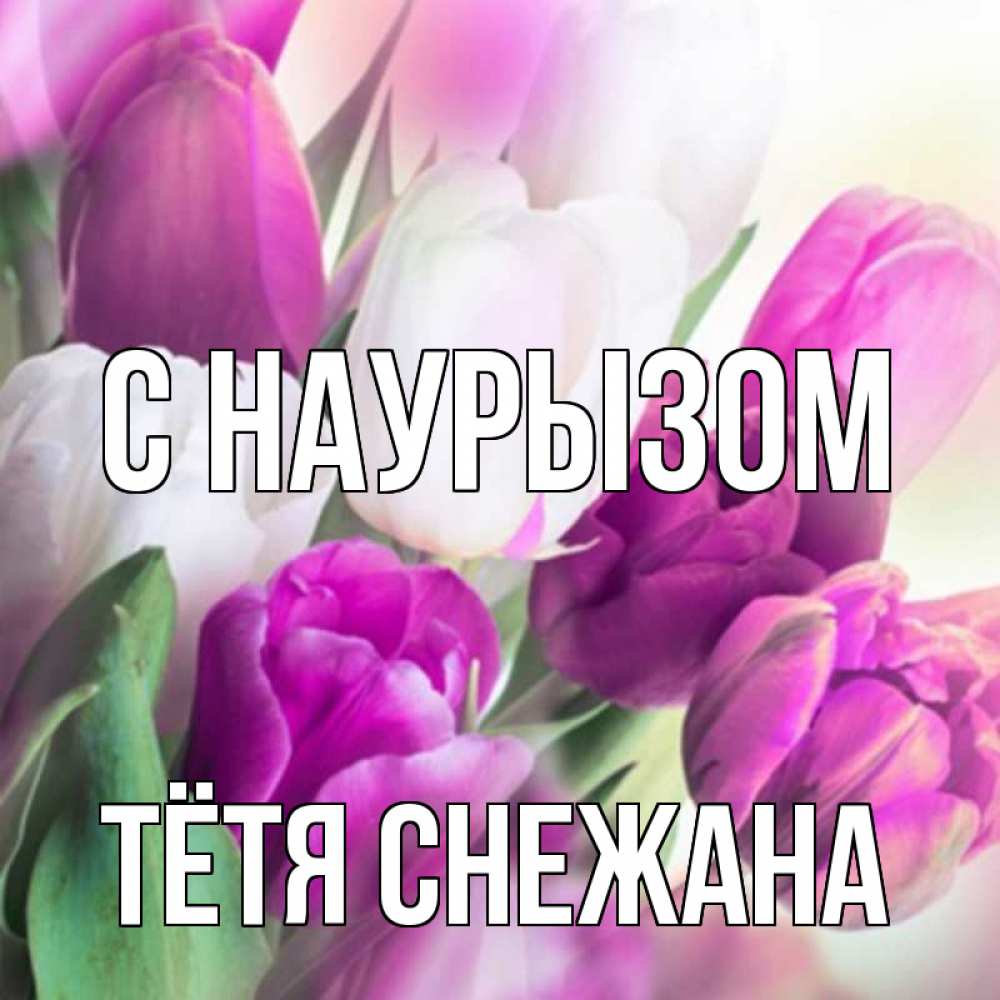 Открытка на каждый день с именем, Тётя-Снежана С наурызом весна 1 Прикольная открытка с пожеланием онлайн скачать бесплатно 