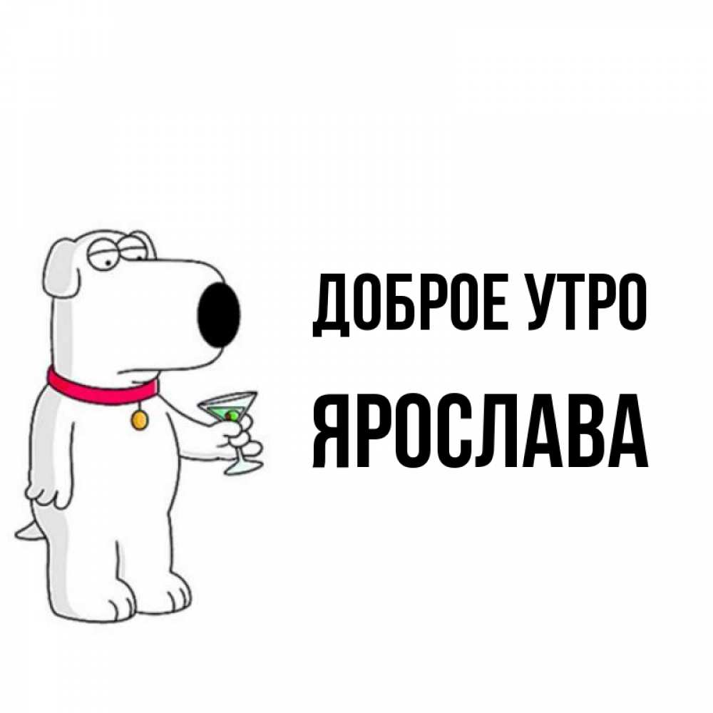 Открытка на каждый день с именем, Ярослава Доброе утро герои мультфильмов белый пес Прикольная открытка с пожеланием онлайн скачать бесплатно 