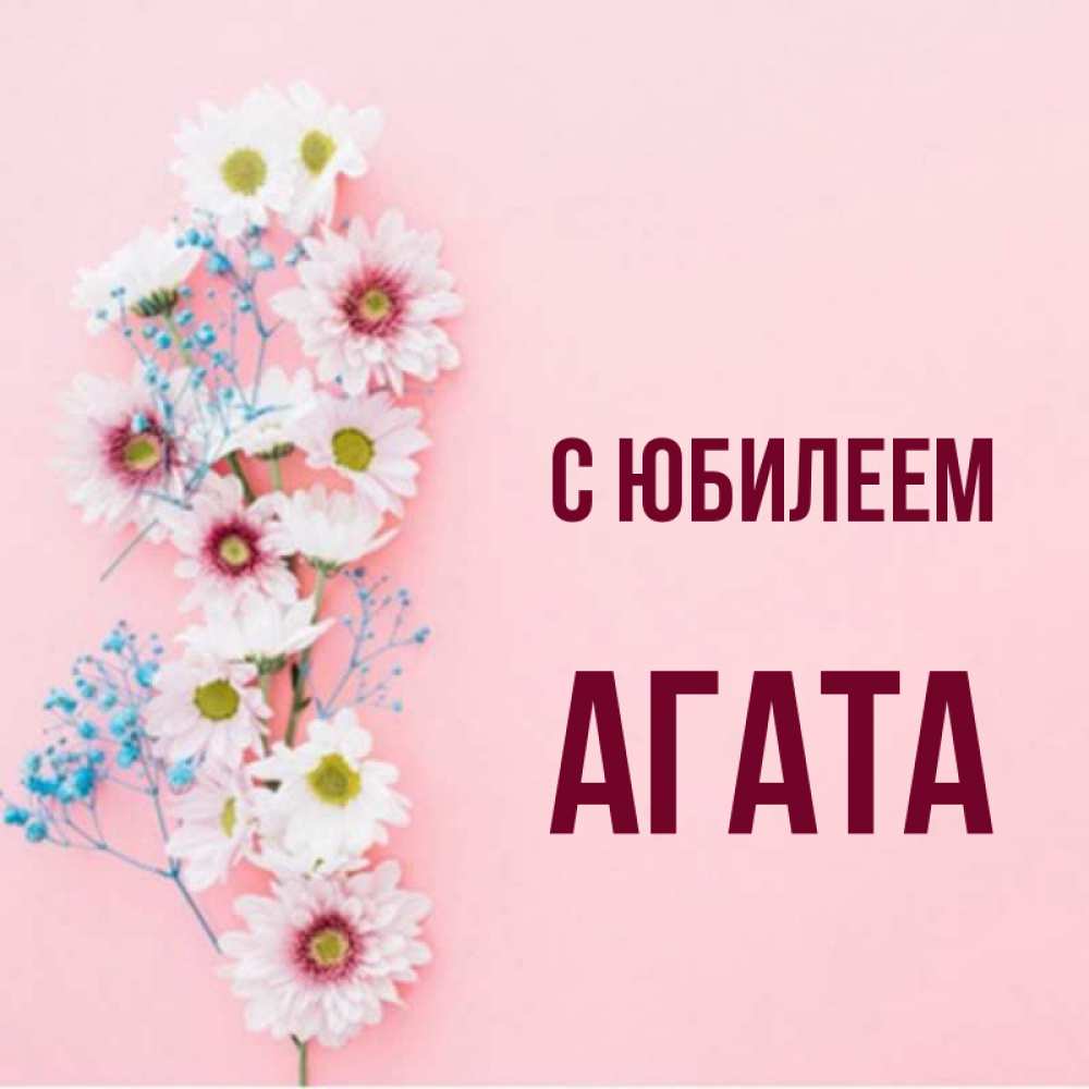 Открытка на каждый день с именем, Агата С юбилеем Родная моя с днем рождения тебя картинка с цветами белыми и голубыми Прикольная открытка с пожеланием онлайн скачать бесплатно 