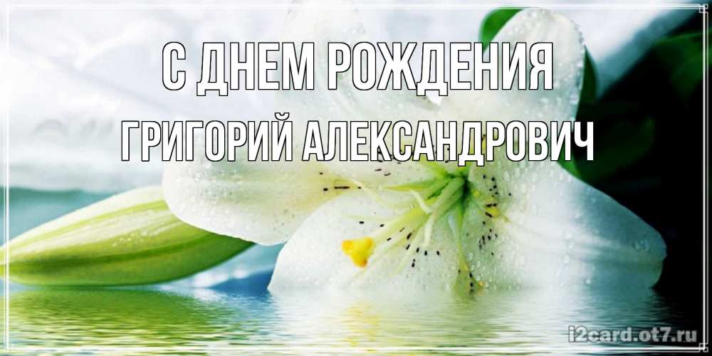 Открытка на каждый день с именем, Григорий-Александрович С днем рождения лилия на открытке ко дню рождения Прикольная открытка с пожеланием онлайн скачать бесплатно 