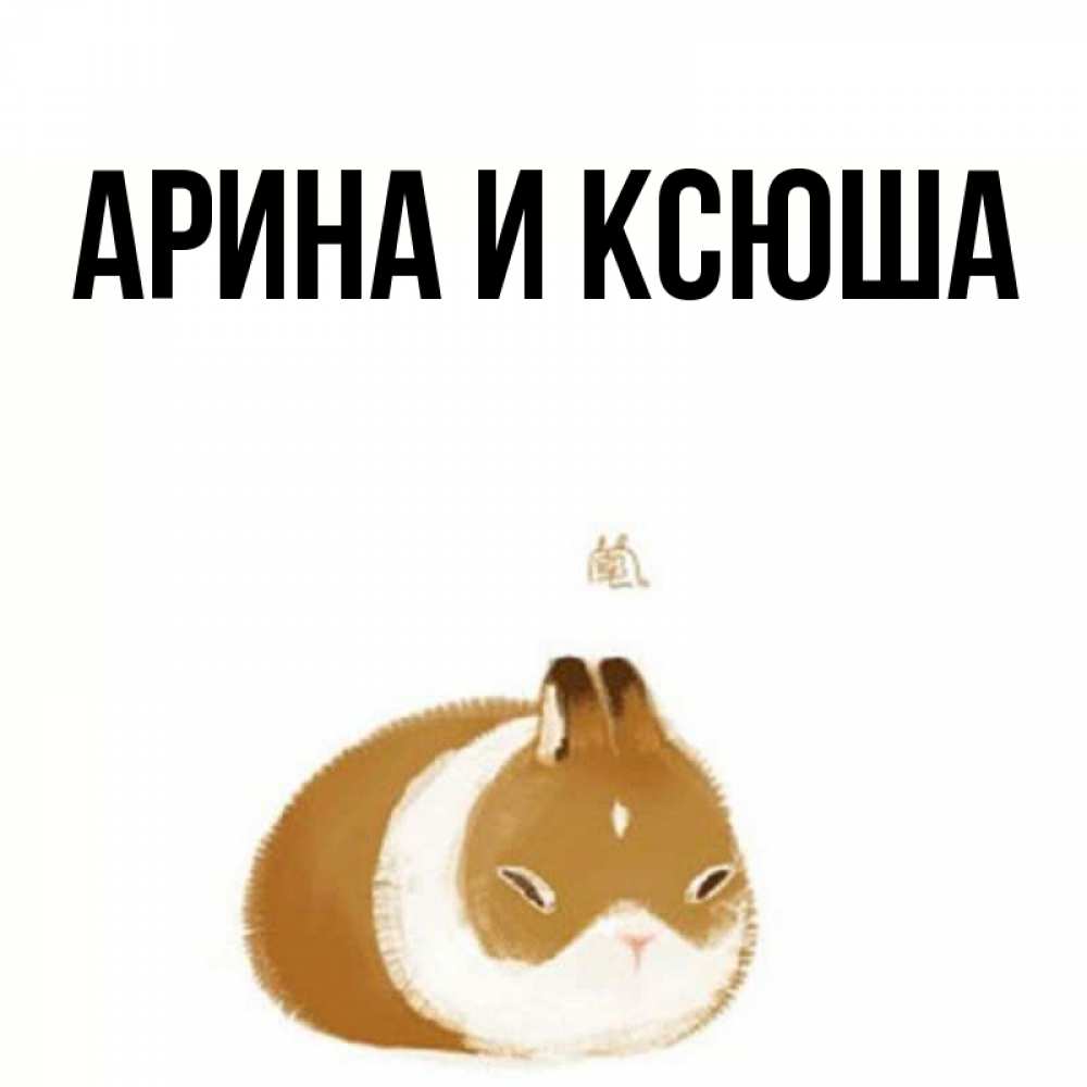 Открытка на каждый день с именем, Арина-и-Ксюша Главная коричнево белый домашний питомец Прикольная открытка с пожеланием онлайн скачать бесплатно 