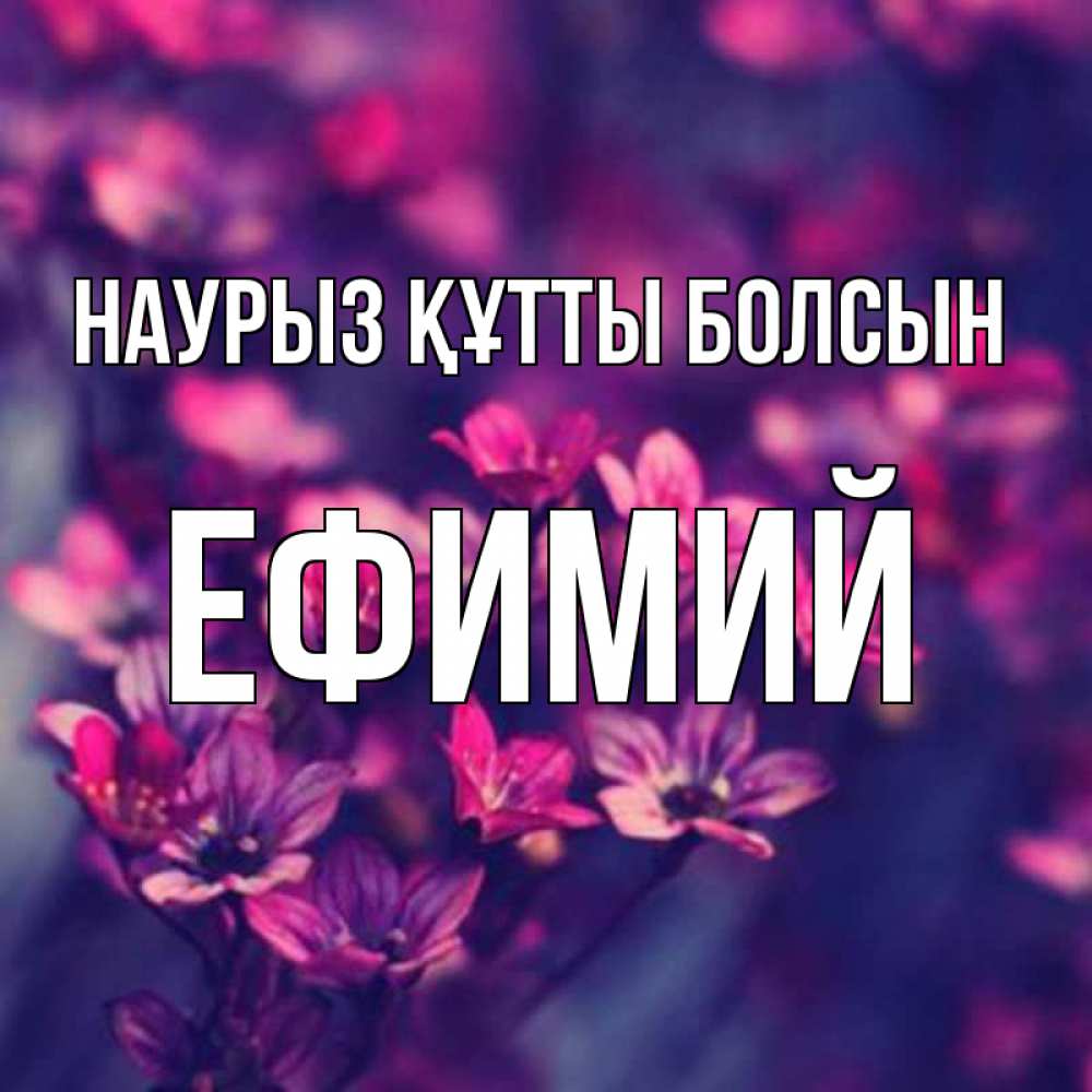 Открытка на каждый день с именем, Ефимий Наурыз құтты болсын небольшие цветы 1 Прикольная открытка с пожеланием онлайн скачать бесплатно 