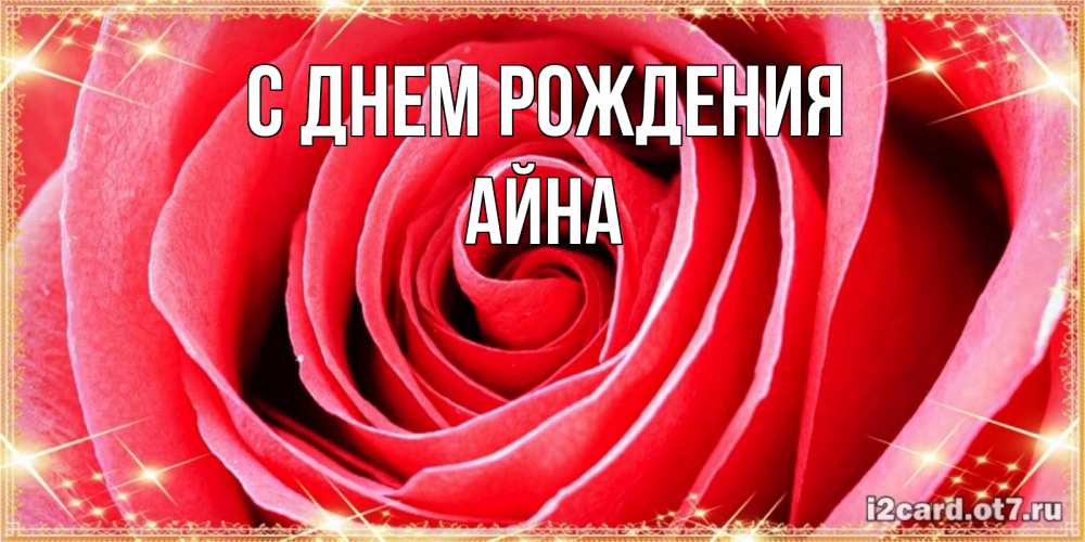 Открытка на каждый день с именем, Айна С днем рождения розовая роза очень крупный бутон Прикольная открытка с пожеланием онлайн скачать бесплатно 