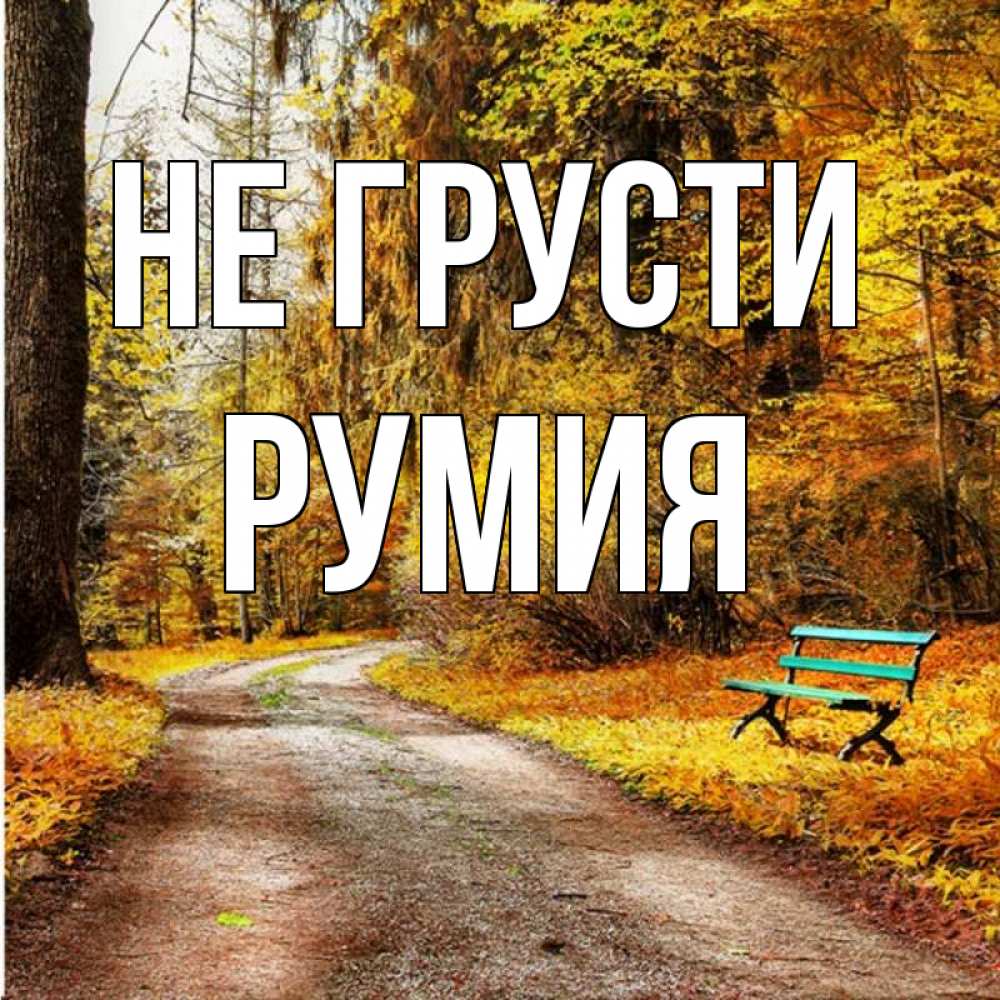 Открытка на каждый день с именем, Румия Не грусти зеленая лавочка Прикольная открытка с пожеланием онлайн скачать бесплатно 