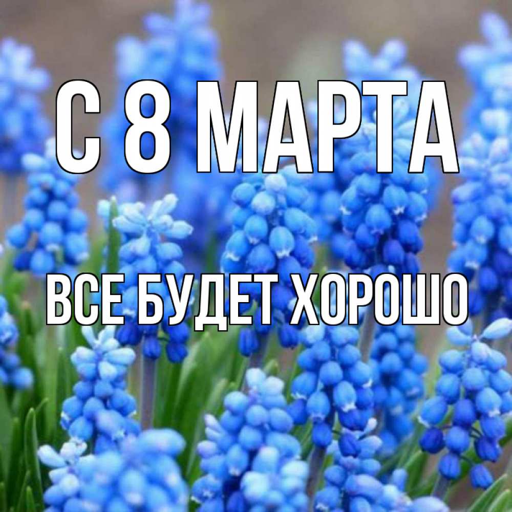 Открытка на каждый день с именем, Все-будет-хорошо С 8 МАРТА Поздравительная открытка для женщин с цветами на праздничную дату Прикольная открытка с пожеланием онлайн скачать бесплатно 