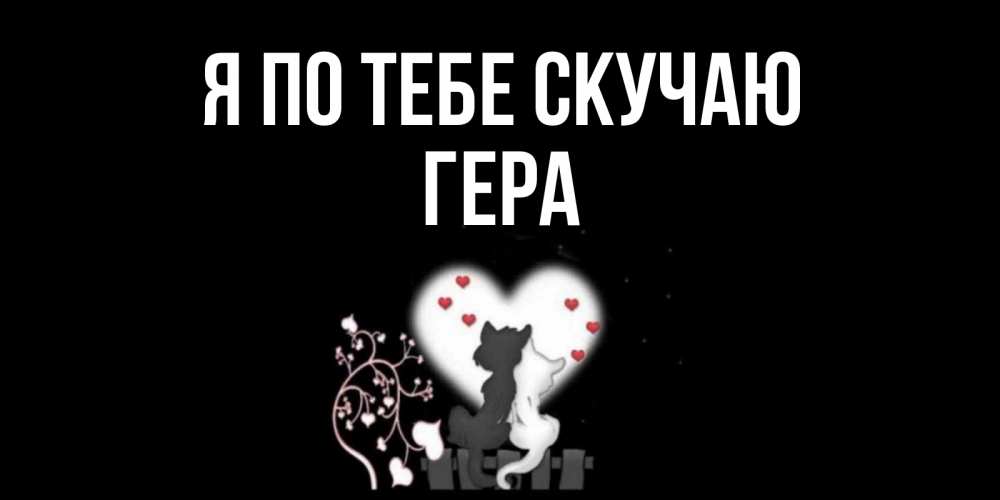 Открытка на каждый день с именем, Гера Я по тебе скучаю коты Прикольная открытка с пожеланием онлайн скачать бесплатно 