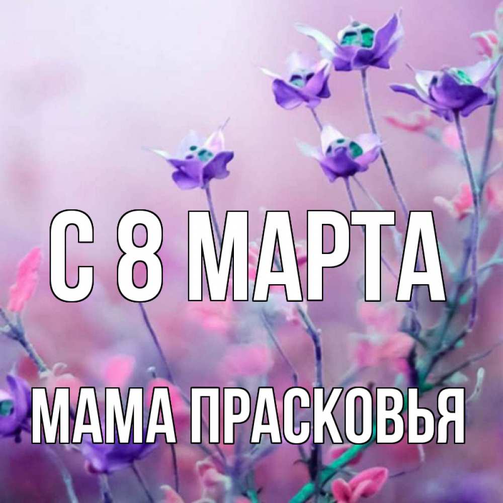 Открытка на каждый день с именем, Мама-Прасковья С 8 МАРТА международный женский день 2 Прикольная открытка с пожеланием онлайн скачать бесплатно 