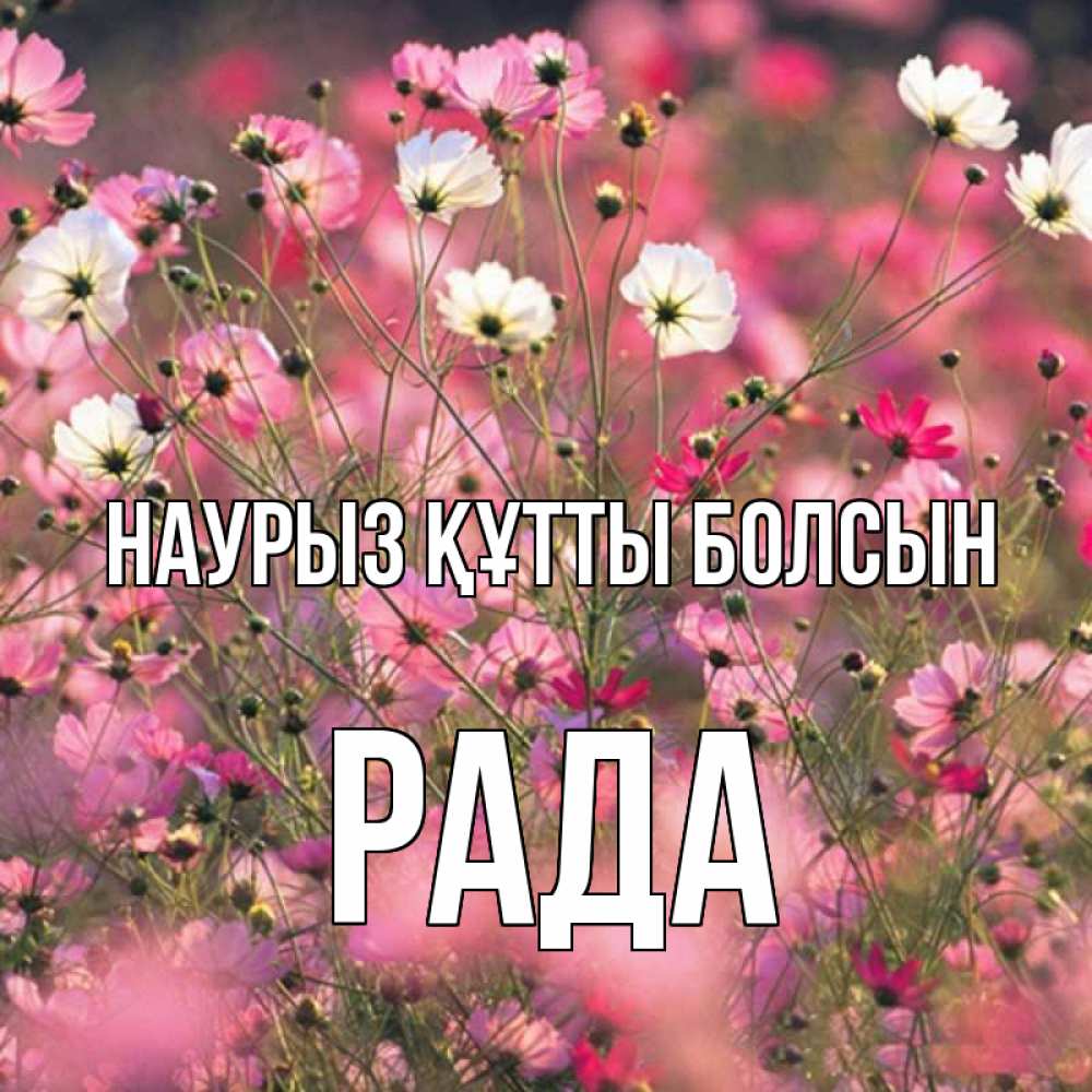 Открытка на каждый день с именем, Рада Наурыз құтты болсын красиво 1 Прикольная открытка с пожеланием онлайн скачать бесплатно 