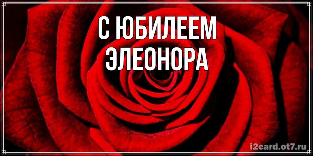 Открытка на каждый день с именем, Элеонора С юбилеем алая роза Прикольная открытка с пожеланием онлайн скачать бесплатно 