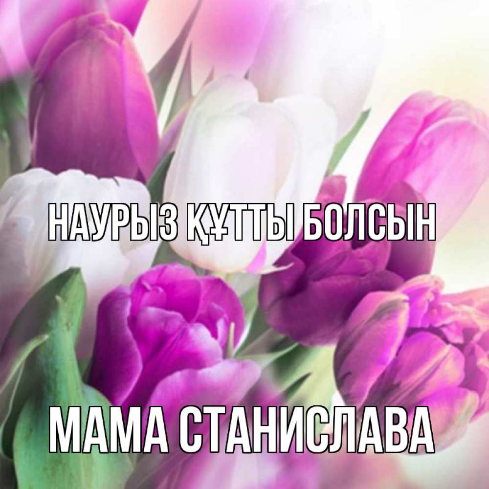Открытка на каждый день с именем, Мама-Станислава Наурыз құтты болсын весна 1 Прикольная открытка с пожеланием онлайн скачать бесплатно 